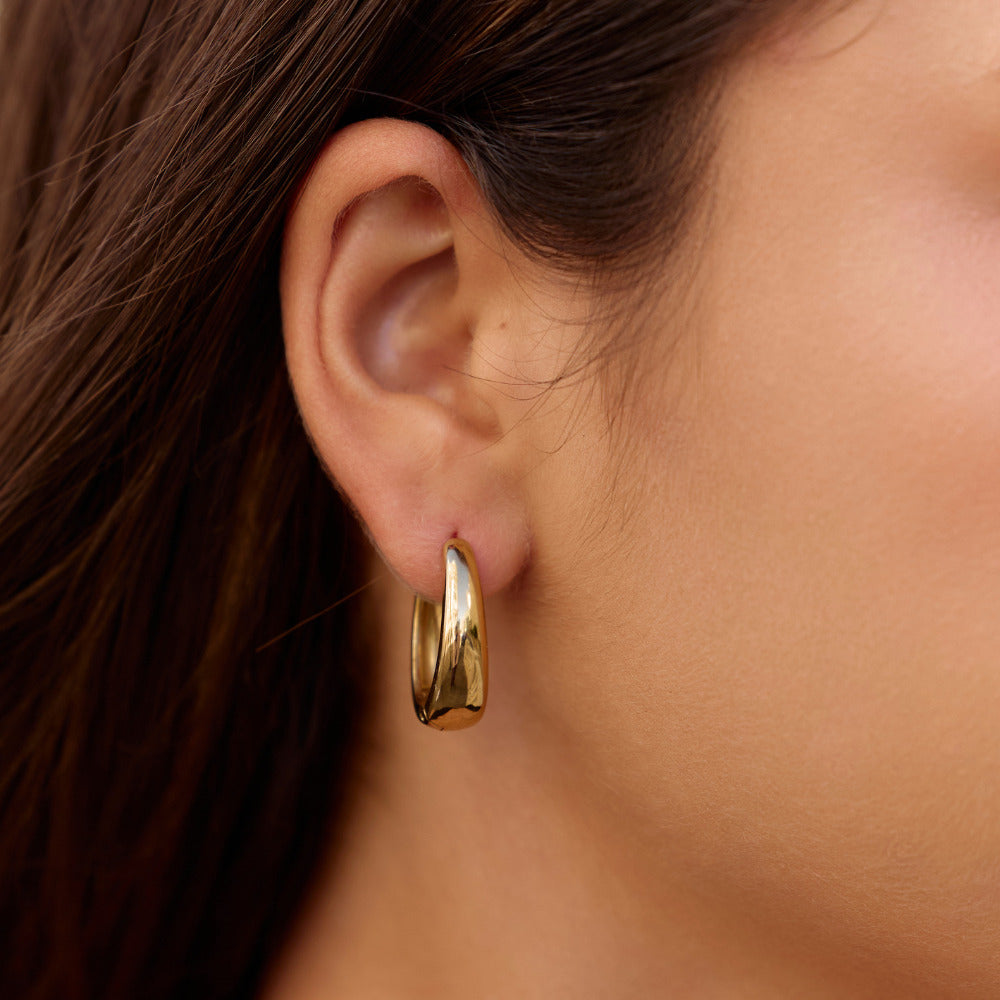 Valentina Polished Gold-Tone Hoop Earrings