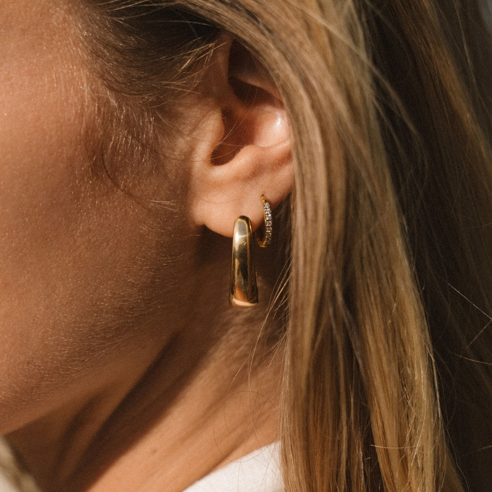 Valentina Polished Gold-Tone Hoop Earrings