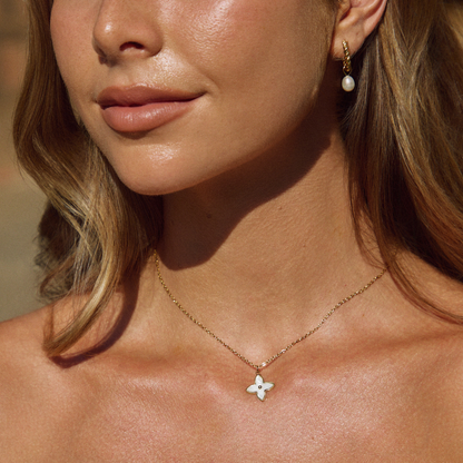Ivory Blossom Petal Pendant Necklace