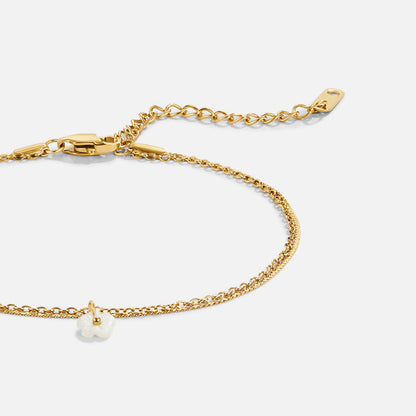 Layered Petal and Shell Anklet