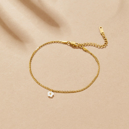 Layered Petal and Shell Anklet