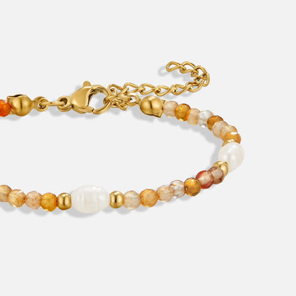 Banded Agate and Pearl Bracelet