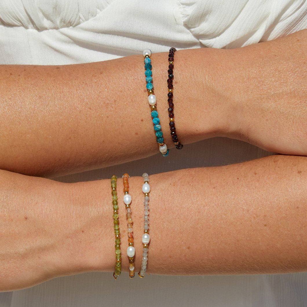 Banded Agate and Pearl Bracelet