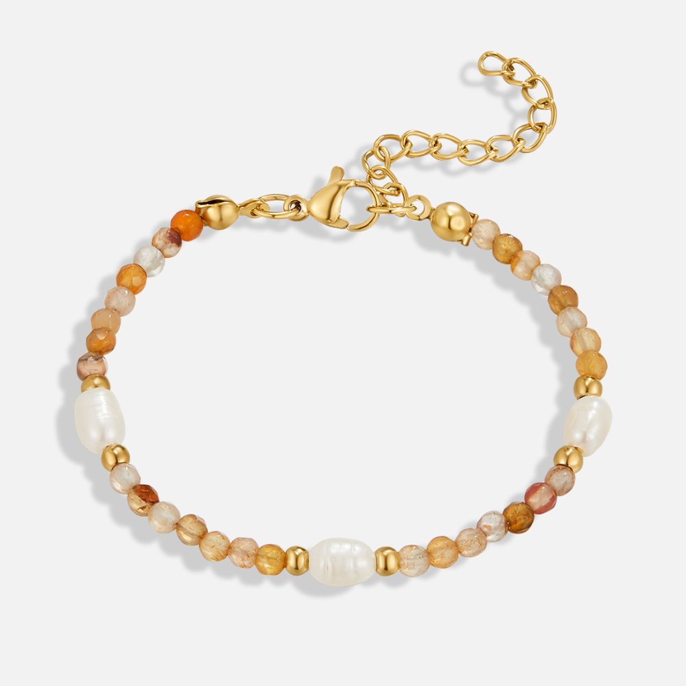 Banded Agate and Pearl Bracelet