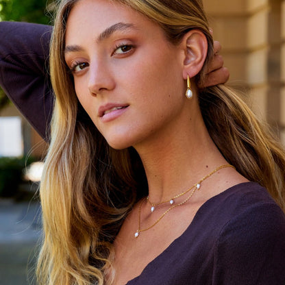 Agatha Softly Glowing Pearl Drop Earrings