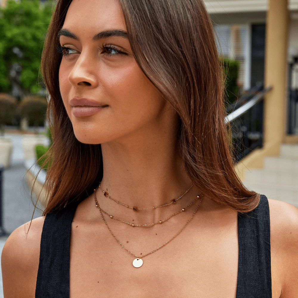 Alberta Warm Red Crystal Drop Chain Necklace