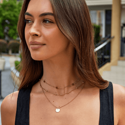 Alberta Warm Red Crystal Drop Chain Necklace