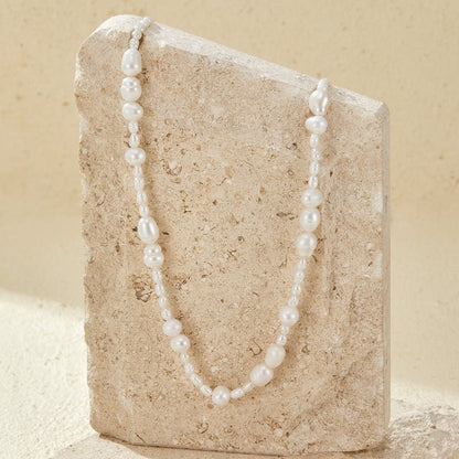 Alea Small Pearl Bead Fine Chain Necklace