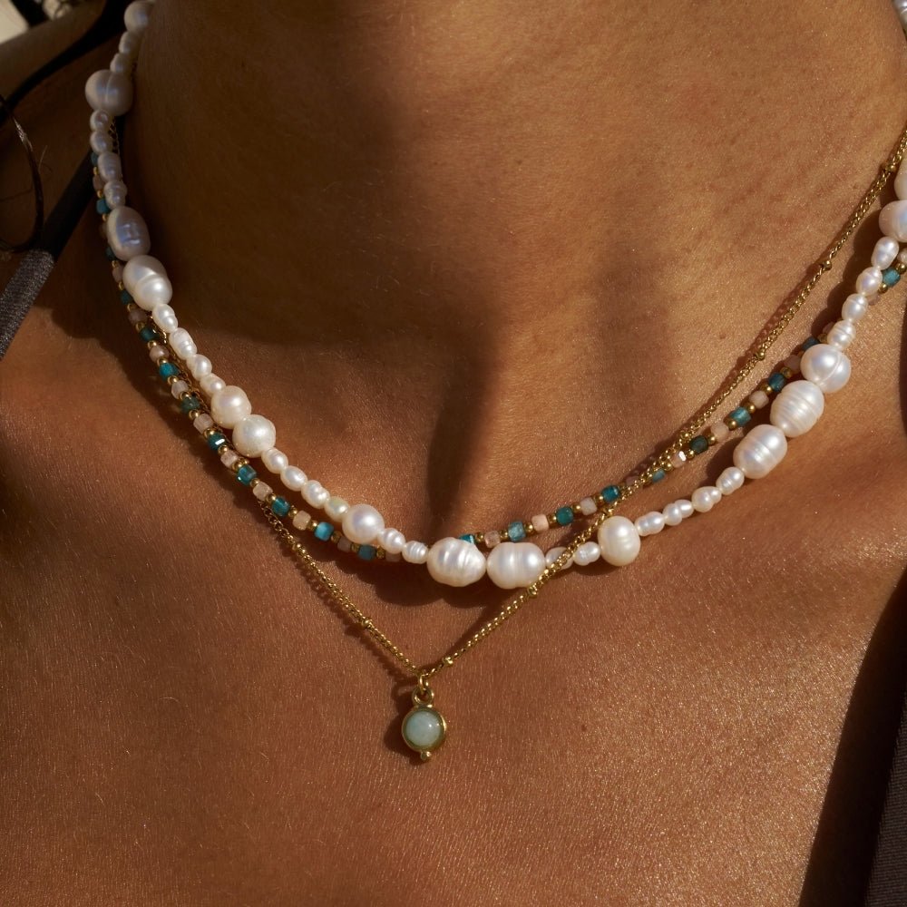 Alea Small Pearl Bead Fine Chain Necklace