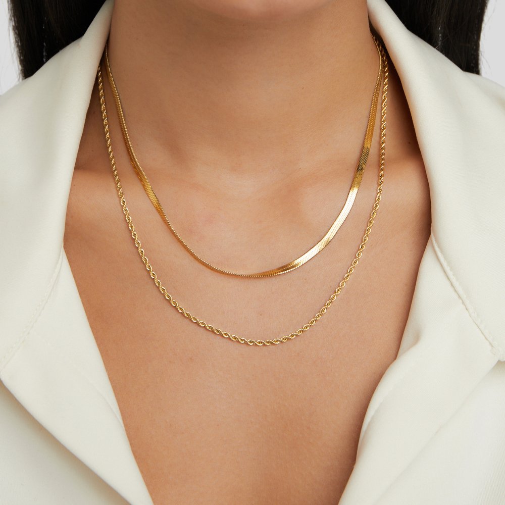 Alexandra Warm Gold-Tone Layered Chain Necklace