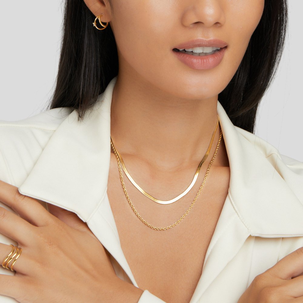 Alexandra Warm Gold-Tone Layered Chain Necklace