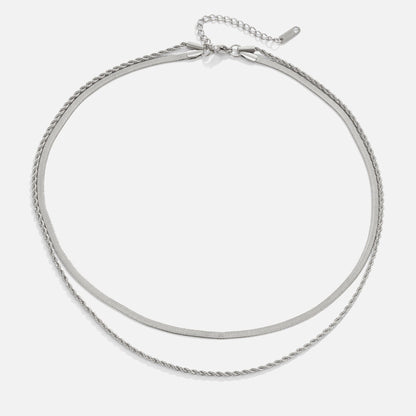 Alexandra Silver-Tone Two Row Layered Necklace