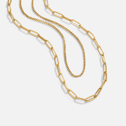 Amanda Triple Strand Gold-Tone Chain Necklace