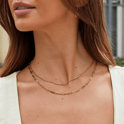 Amanda Triple Strand Gold-Tone Chain Necklace