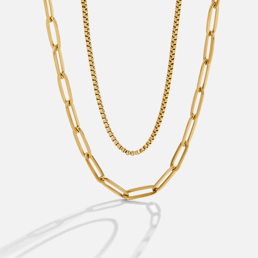 Amanda Triple Strand Gold-Tone Chain Necklace
