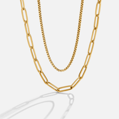 Amanda Triple Strand Gold-Tone Chain Necklace