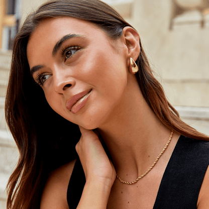 Amara Smooth Teardrop Earrings in Gold-Tone