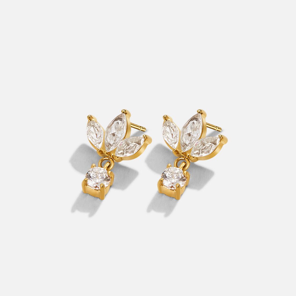 Amara Clear Crystal Flower Stud Earrings