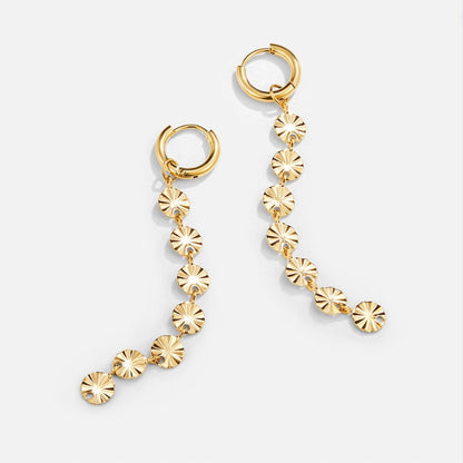 Amari Flat Round Disc Gold-Tone Earrings