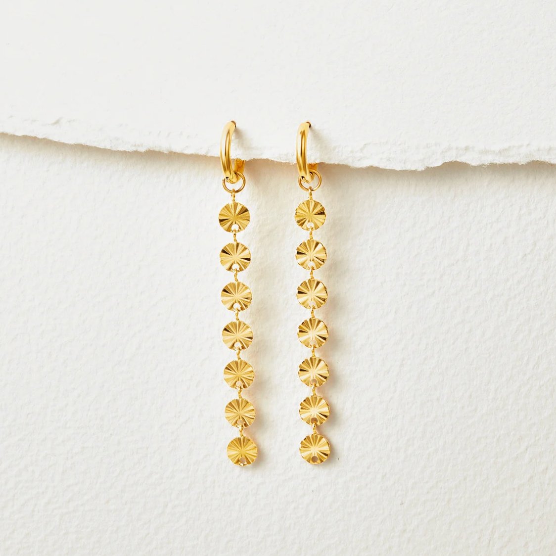 Amari Flat Round Disc Gold-Tone Earrings