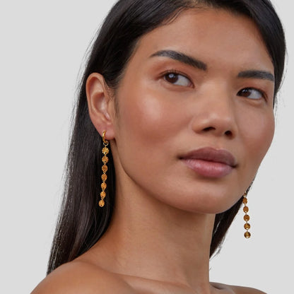 Amari Flat Round Disc Gold-Tone Earrings