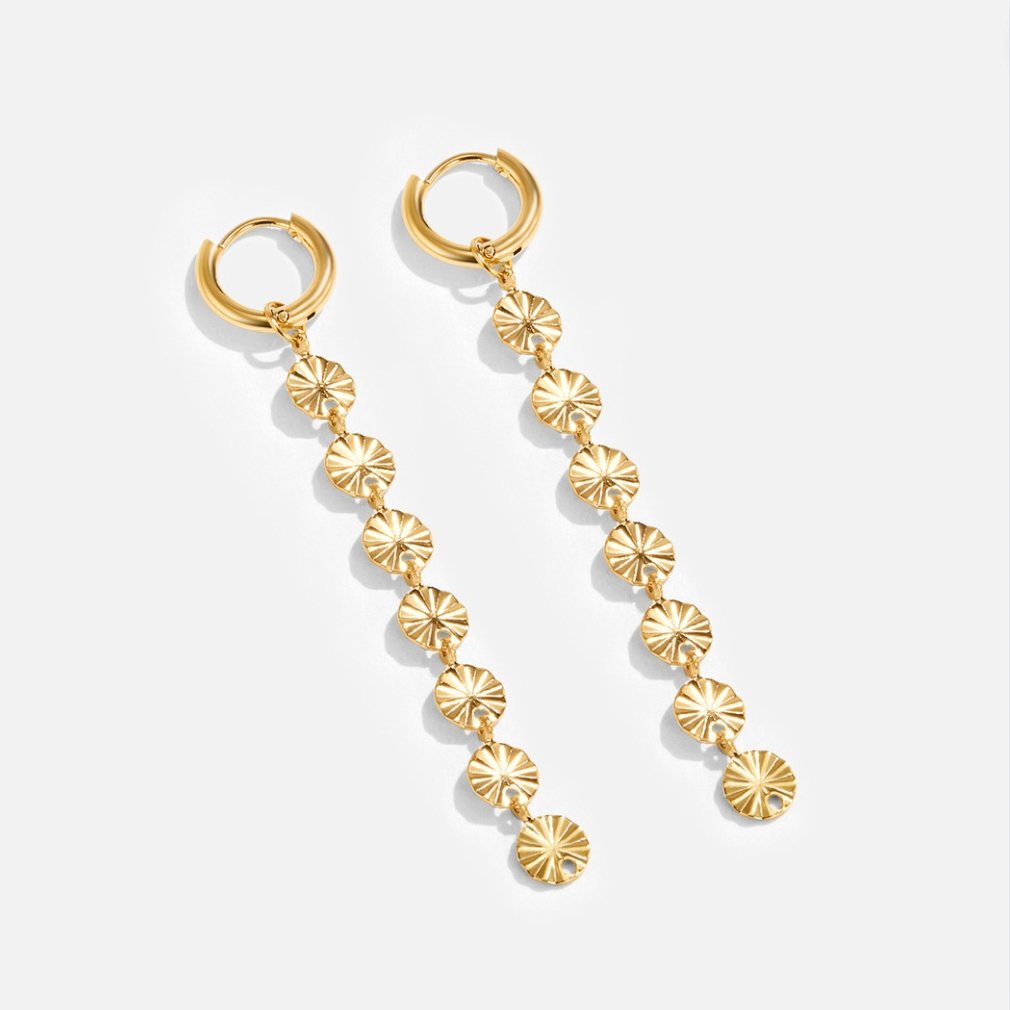 Amari Flat Round Disc Gold-Tone Earrings