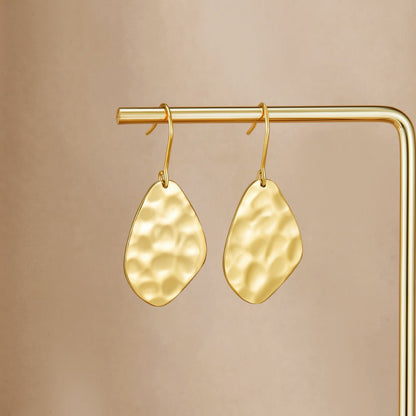 Amaya Beaten Texture Gold-Tone Drop Earrings