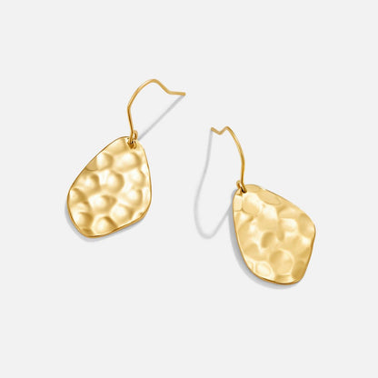 Amaya Beaten Texture Gold-Tone Drop Earrings