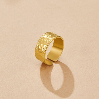 Amaya Softly Hammered Gold-Tone Band Ring
