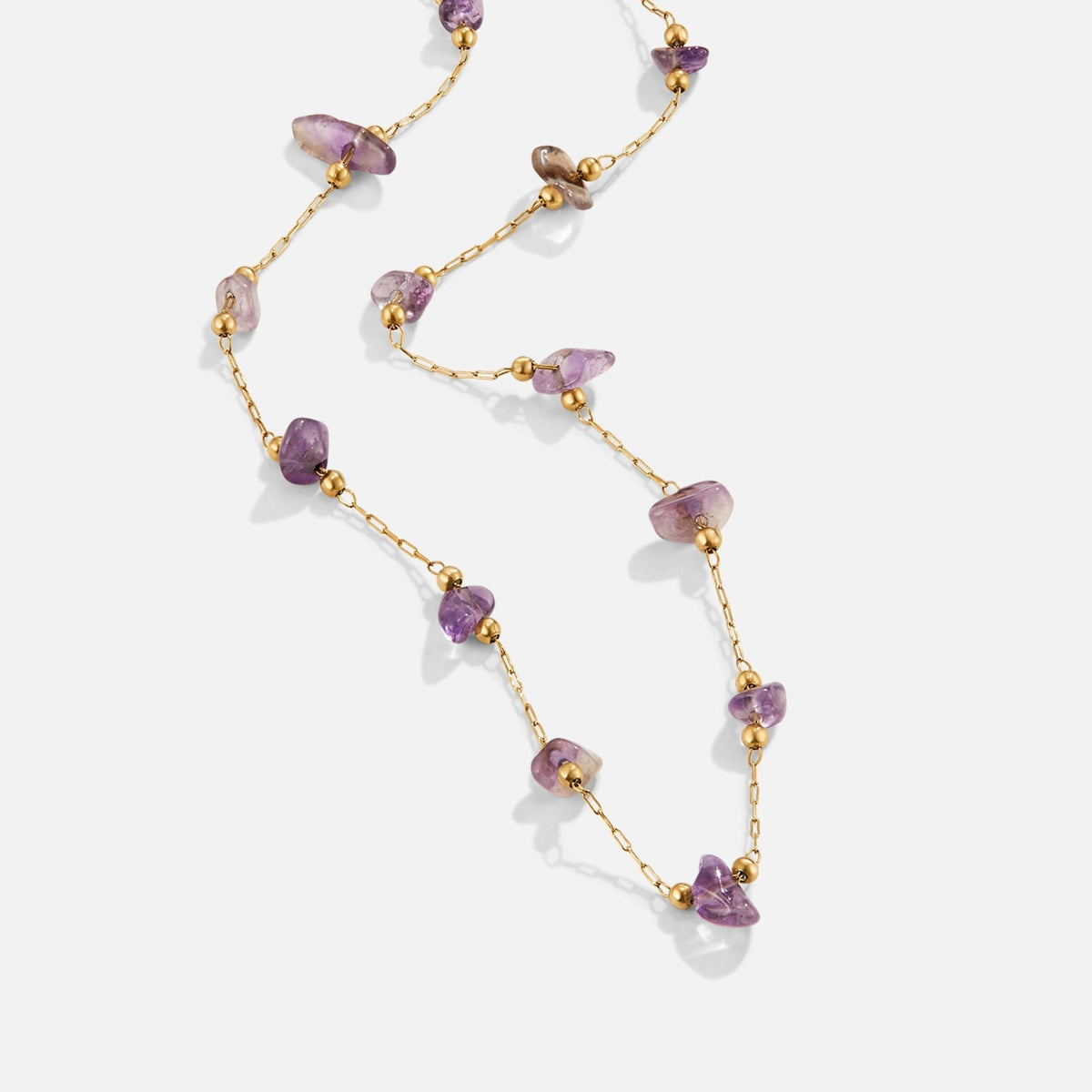 Soft Purple Crystal Beaded Strand Necklace