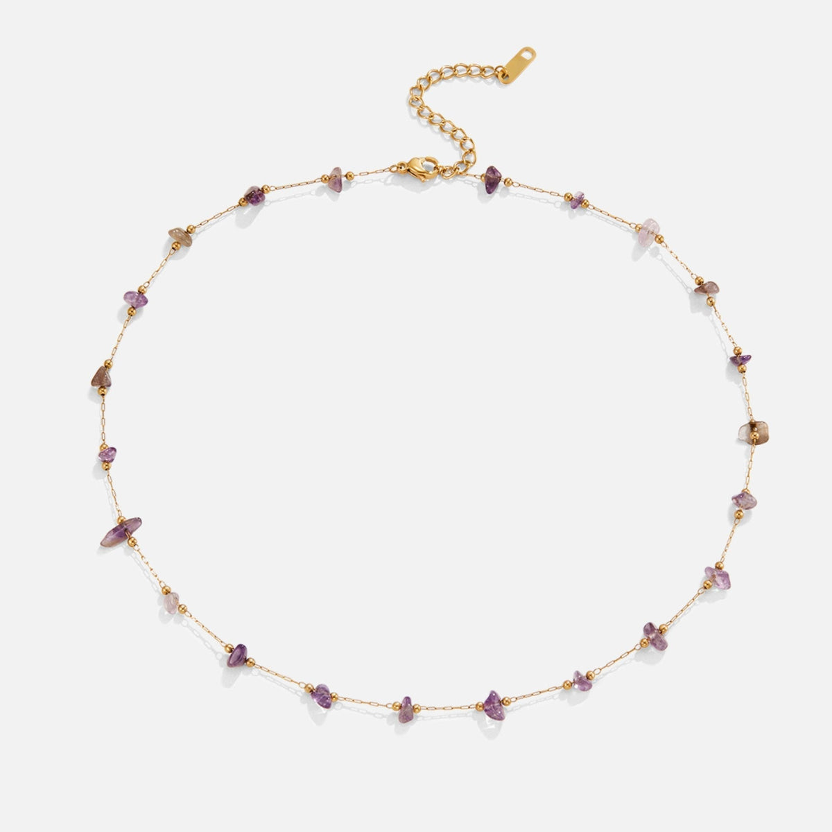 Soft Purple Crystal Beaded Strand Necklace