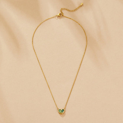 Amore Crystal-Set Heart Pendant Necklace