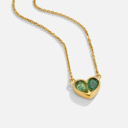 Amore Crystal-Set Heart Pendant Necklace
