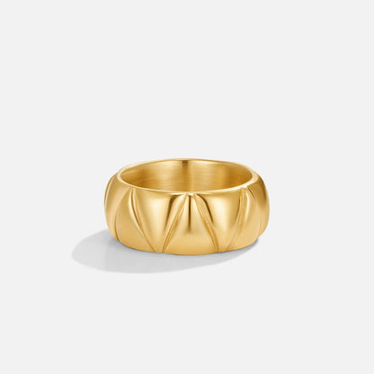 Anika Weighty Gold-Tone Ring with a Wide Band