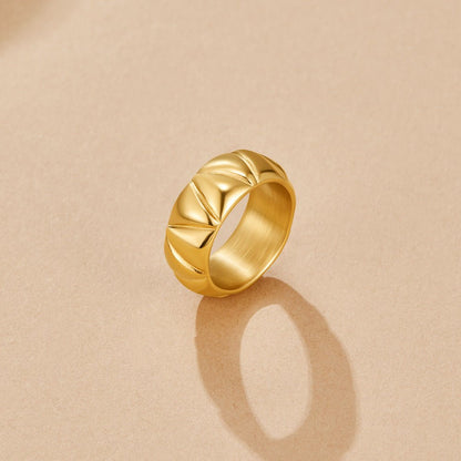 Anika Weighty Gold-Tone Ring with a Wide Band
