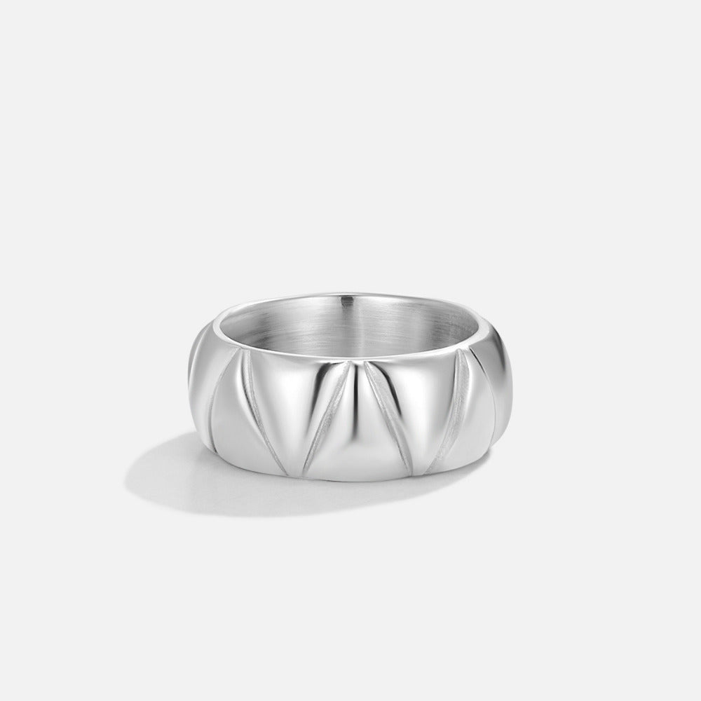 Anika Weighty Silver-Tone Wide Band Ring