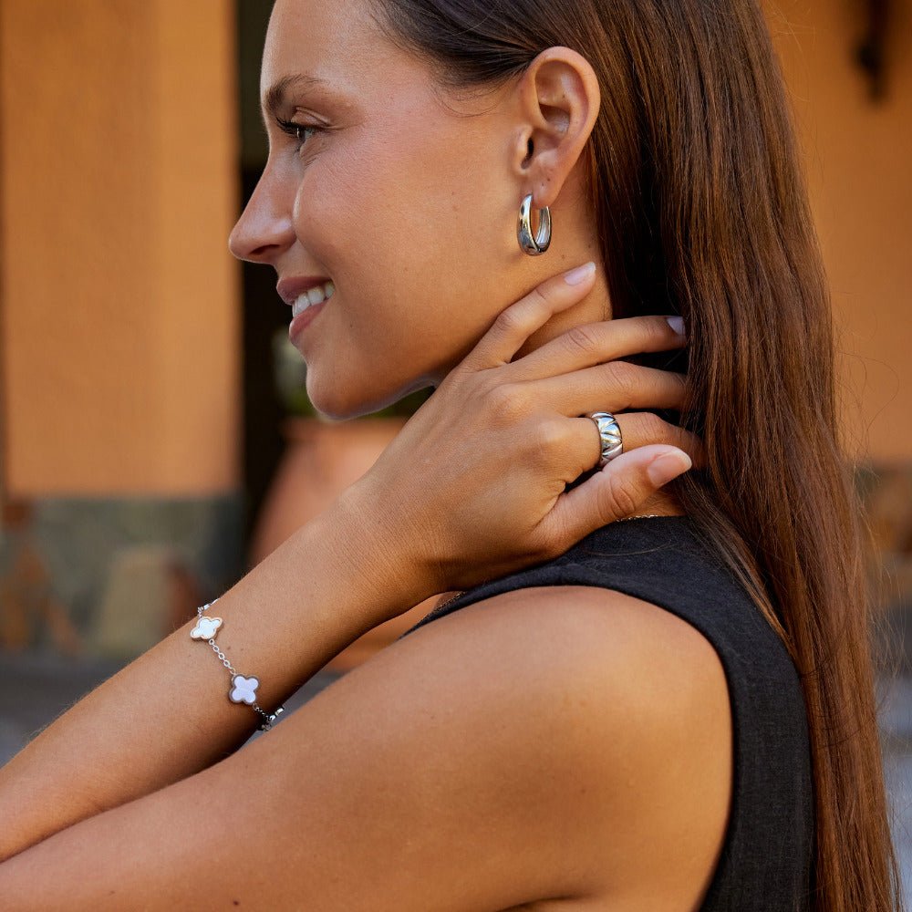 Anika Weighty Silver-Tone Wide Band Ring
