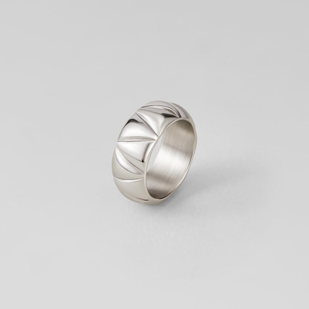 Anika Weighty Silver-Tone Wide Band Ring