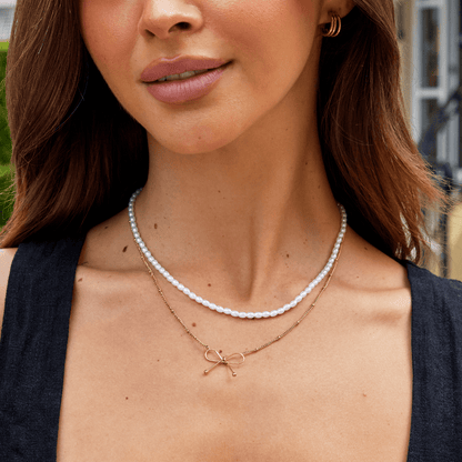 Anika Ribbon Bow Gold-Tone Pendant Necklace