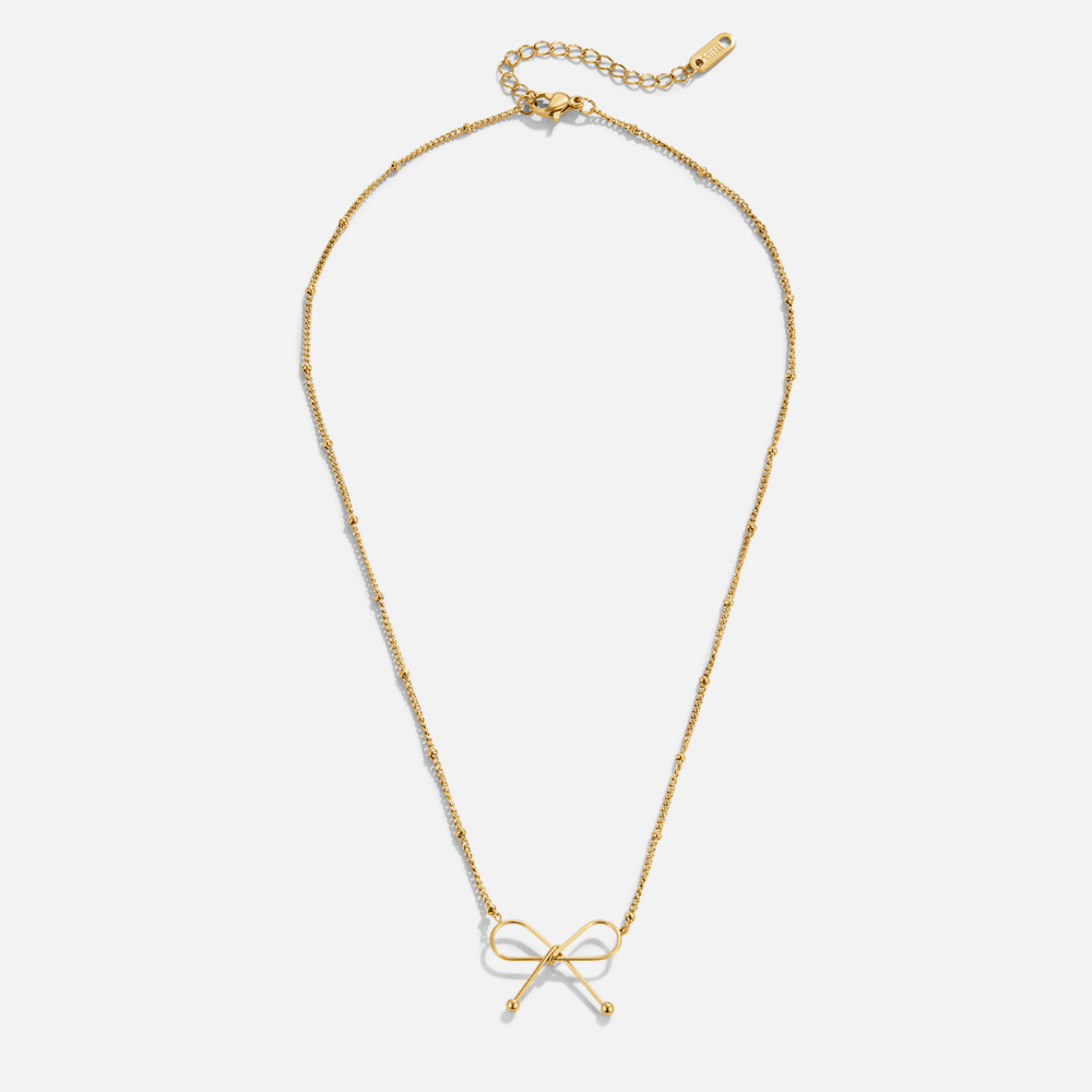 Anika Ribbon Bow Gold-Tone Pendant Necklace