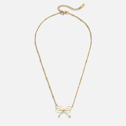 Anika Ribbon Bow Gold-Tone Pendant Necklace
