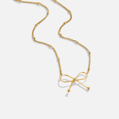 Anika Ribbon Bow Gold-Tone Pendant Necklace