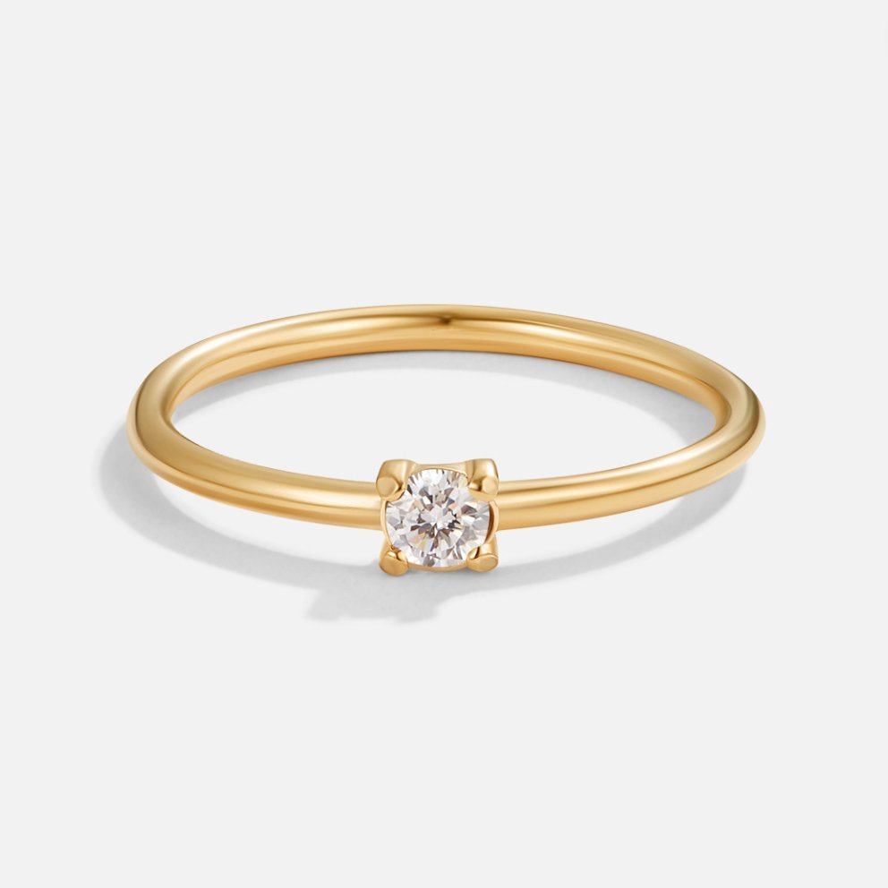 Gold-Tone April Birthstone Ring in Clear Crystal