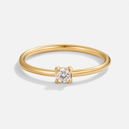 Gold-Tone April Birthstone Ring in Clear Crystal