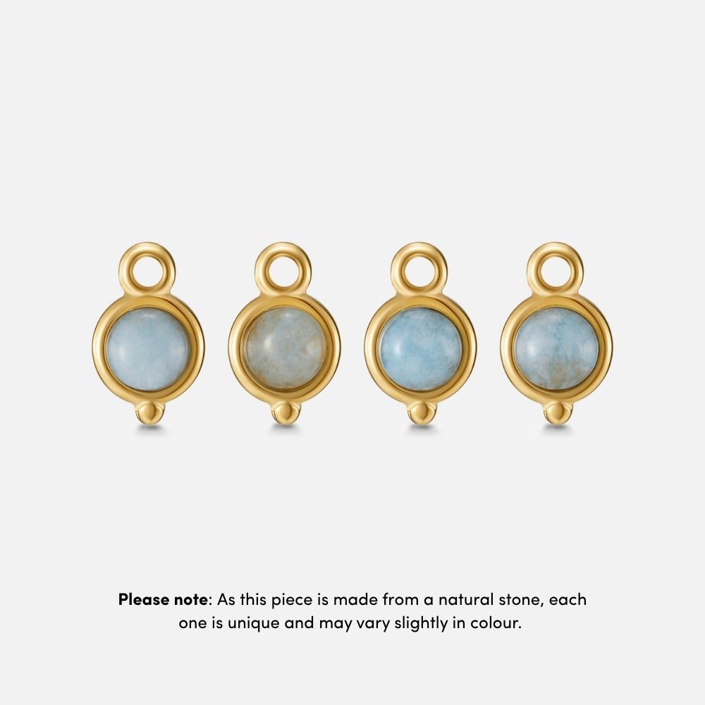 Aquamarine Blue Stone-Look Gold-Tone Necklace