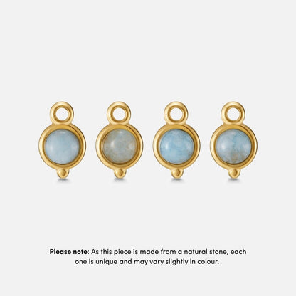 Aquamarine Blue Stone-Look Gold-Tone Necklace