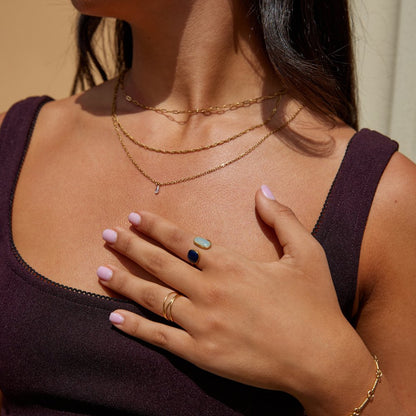 Pale Aquamarine Blue Open Coil Wrap Ring