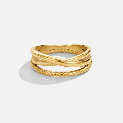 Ara Fine Crossover Double Band Twist Ring