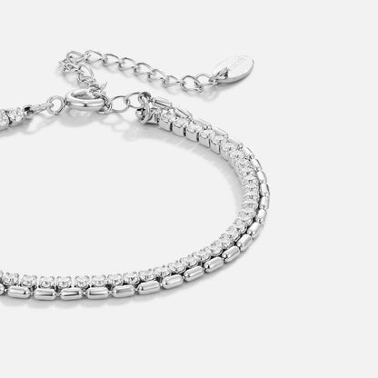 Arelia Scattered Crystal Silver-Tone Chain Bracelet