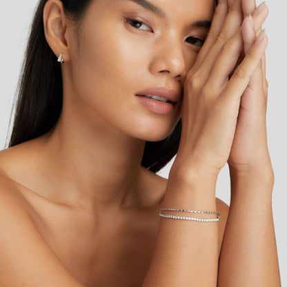 Arelia Scattered Crystal Silver-Tone Chain Bracelet